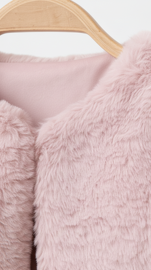 سترة بناتية من الفرو الناعم بجودة عالية.