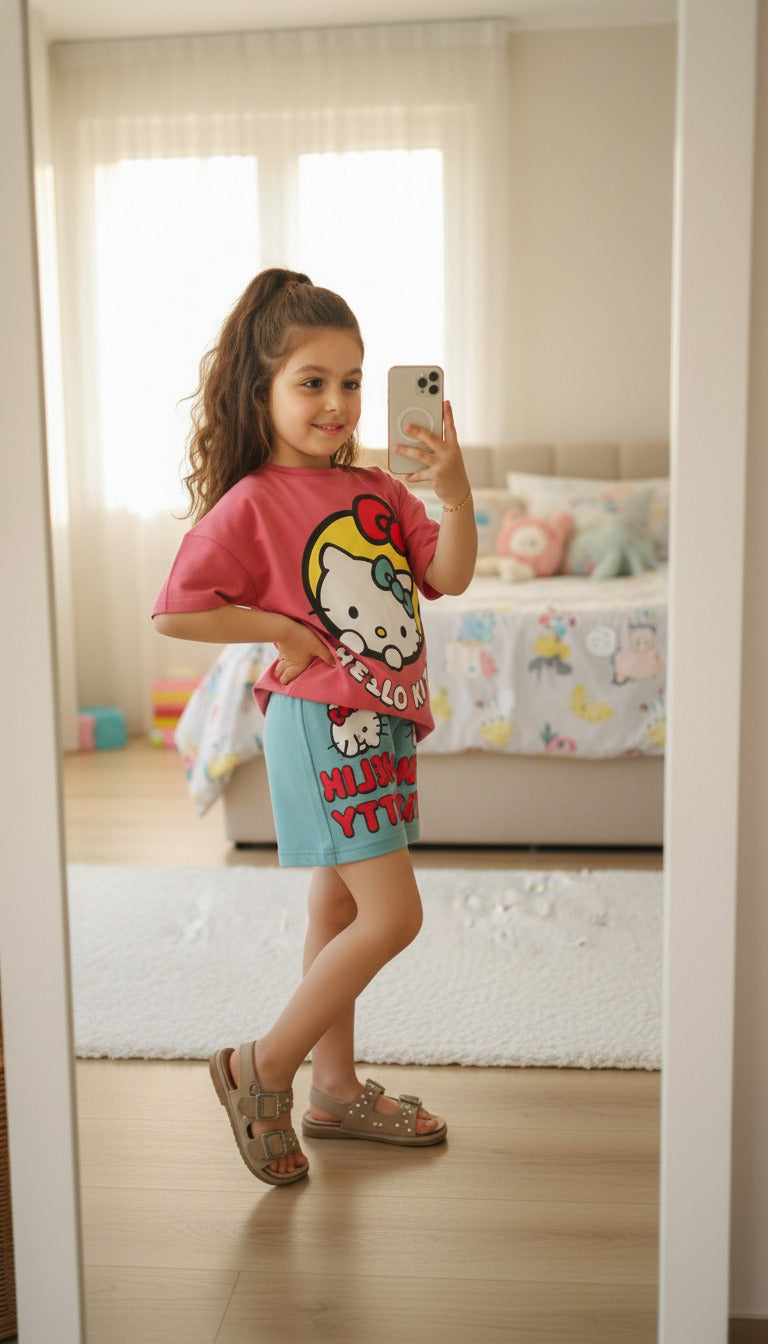 زي HELLO KITTY اللطيف للصغيرات