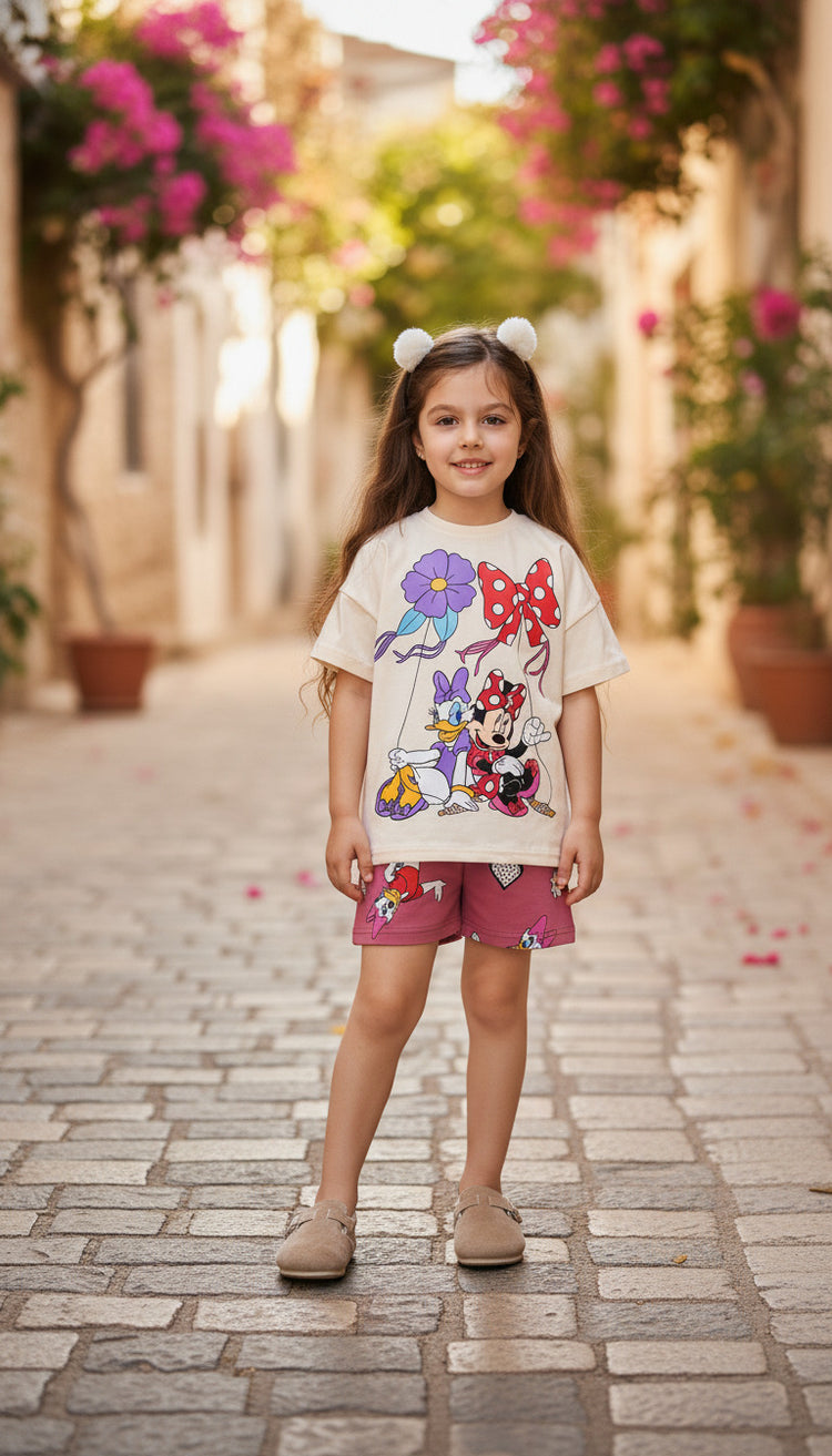 الصديقتان MINNIE وDAISY بتصميم لطيف – ملابس بنات من بامبي