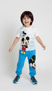 Ensemble Magique 3d à Rayures Bleues Mickey et Happy Mouse