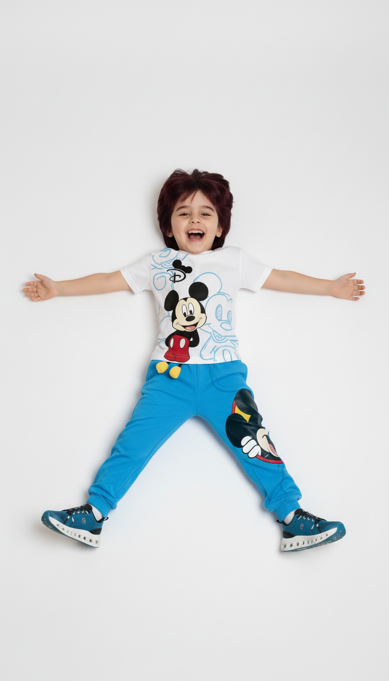 طقم Mickey والفأر السعيد بسحر الخطوط الزرقاء 3D