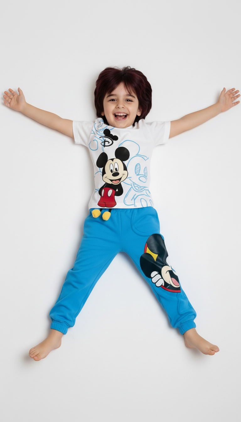 طقم Mickey والفأر السعيد بسحر الخطوط الزرقاء 3D