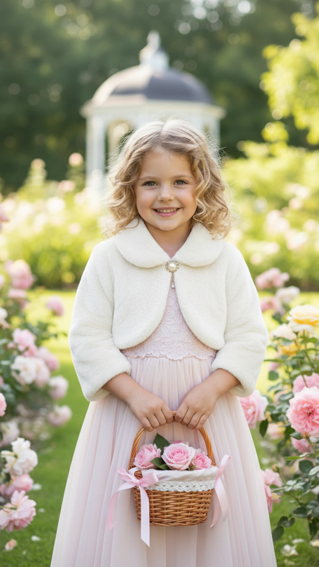 بوليرو قصير بناتي ناعم – أنيق ودافئ