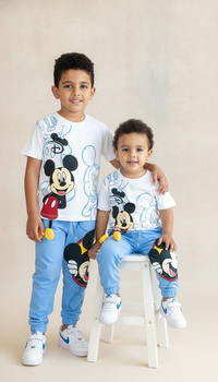 طقم Mickey والفأر السعيد بسحر الخطوط الزرقاء 3D