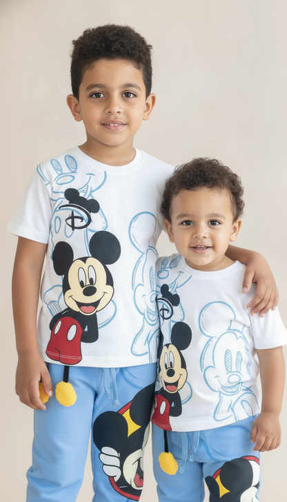 طقم Mickey والفأر السعيد بسحر الخطوط الزرقاء 3D