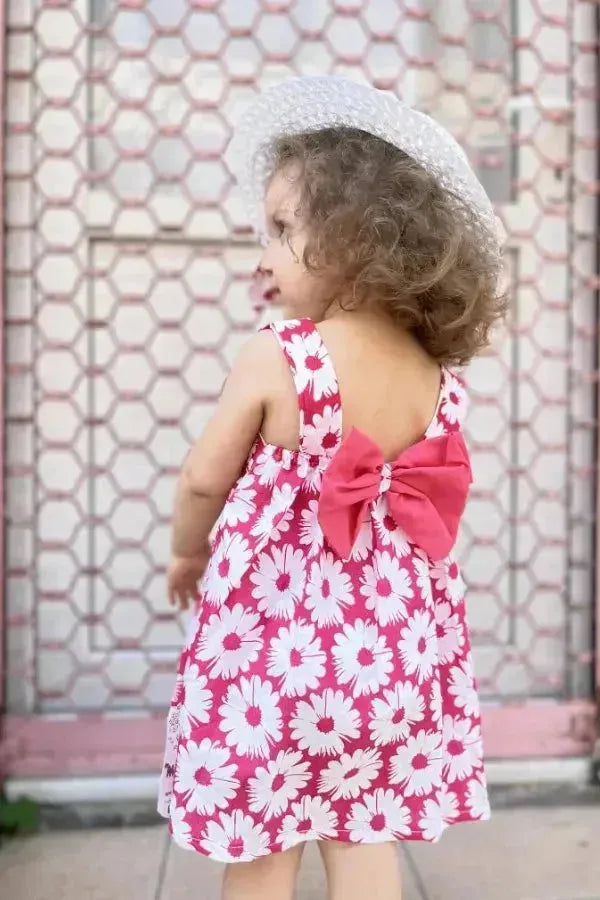 فستان فوشي صيفي جذاب – ملابس بنات من بامبي