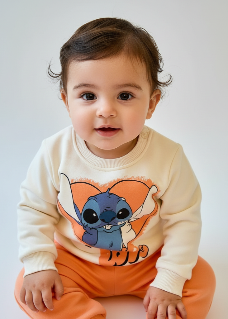 طقم Stitch للبنات – مزيج من المرح والراحة – ملابس بنات من بامبي
