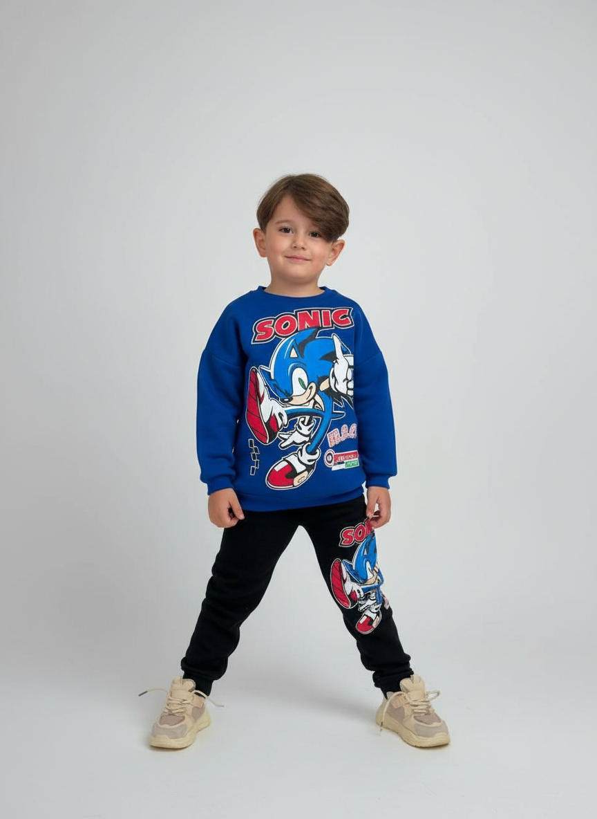 إطلالة الأبطال الصغار – SONIC شتوي مبطن – ملابس أولاد من بامبي