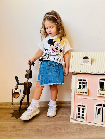 طقم MINNIE – أناقة الجينز مع ميني ماوس