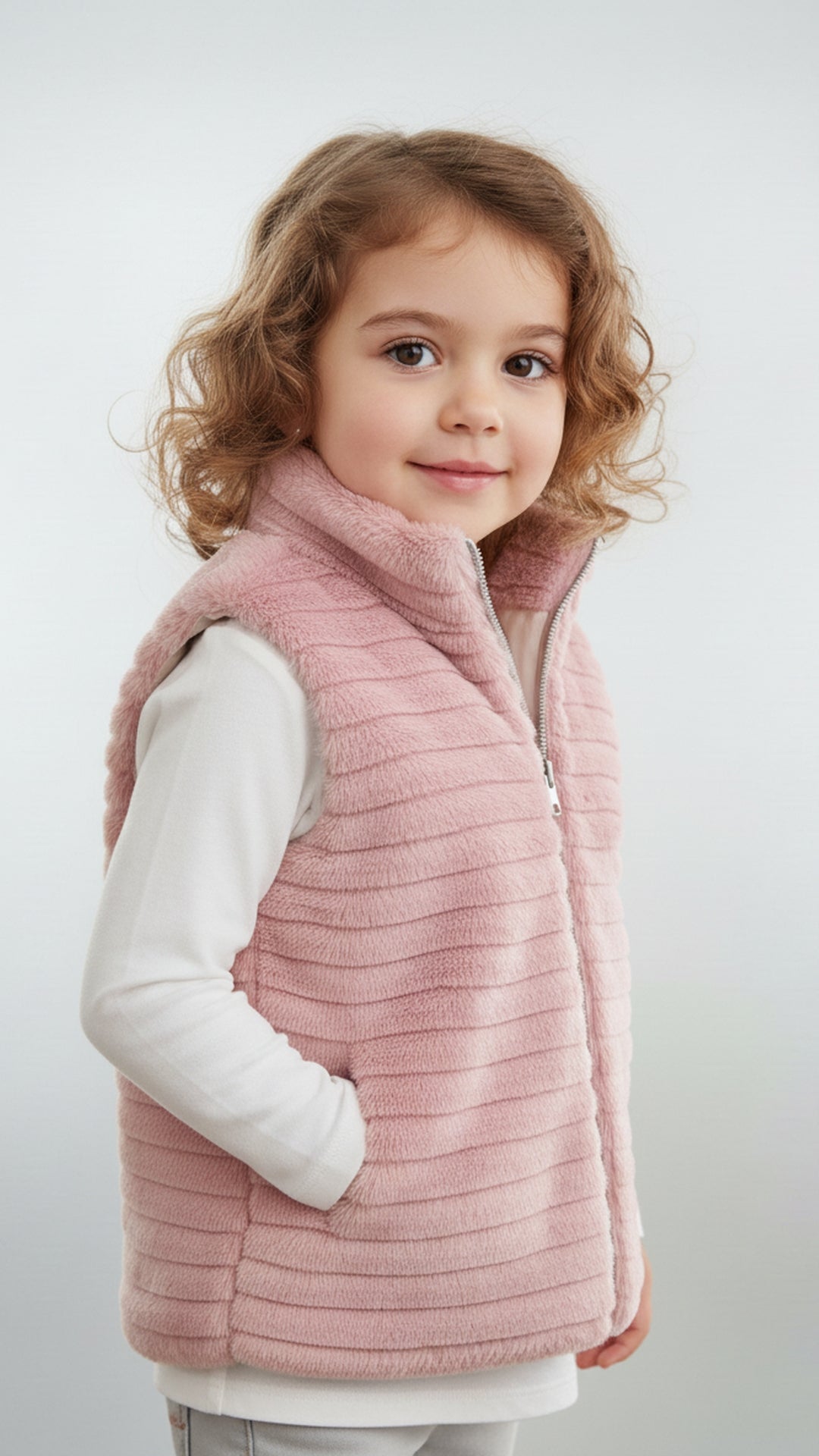 سترة بناتية من الفرو الناعم بجودة عالية.